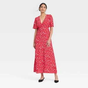 Damen Kurzarm Maxi Sommerkleid - A New Day - ROT - GRÖSSE 2 - Bild 1 von 4