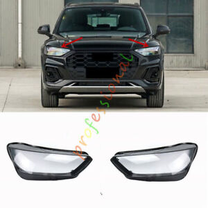 Both Side Headlight Clear Lens Cover For Audi Q5 SQ5 SQ5 Sportback 2021-2023