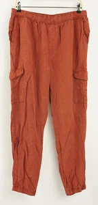 New 109$ Sanctuary Anthropologie Womens Size L Orange Lyocell Cargo Joggers Pant - Picture 1 of 8