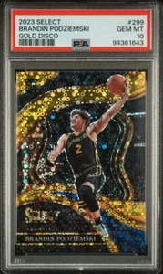 2023 Brandin Podziemski RC Select Courtside Gold Disco Jersey# 2/10 PSA 10! - Picture 1 of 3