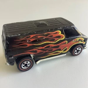 Hot Wheels Redline Esmalte Super Van HK 1974 Black Flames - Imagen 1 de 5