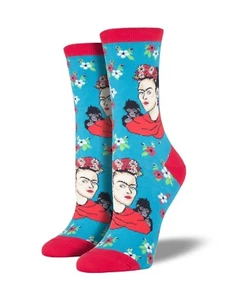 Socksmith Women's Socks Novelty Crew Socks "Kahlo Portrait" / Choose Your Color! - Picture 1 of 4
