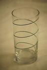 Clear Drinking Glass Tumbler Spiral Green Stripe Line Old Vintage MCM Unknown