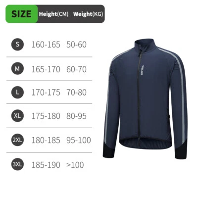 WOSAWE Men Women Windproof Cycling Jacket Water Resistant Breathable Reflective - Image 1 of 4