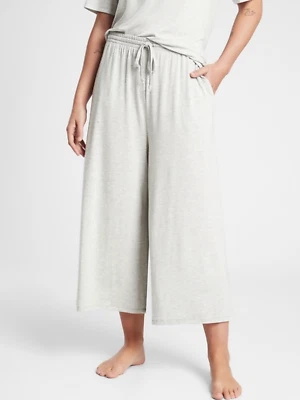 ATHLETA HEATHER GRAY NIGHTTIME BLISS SLEEP WIDE LEG CROP PAJAMA PANT PLUS Sz 2X - Image 1 of 4