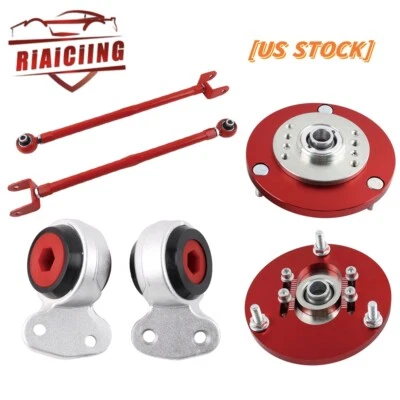 Brazos de inclinación traseros ajustables y placa de inclinación y bujes de brazo de control para BMW E46 Foto 1 de 4