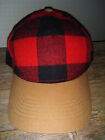 Elmer Fudd Style Men's Soft Red & Black Plaid Tan Bill Hunting Style Trucker Hat