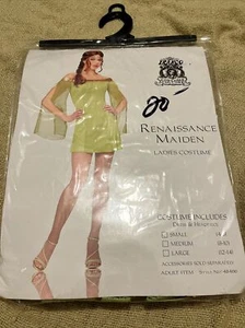 NIP Franco Costume Culture Renaissance Maiden Dress & Headpiece SzS 4-6 Green - Picture 1 of 4