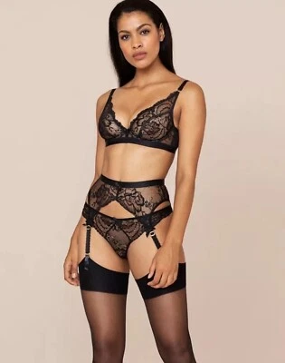 Sujetador Agent Provocateur Negro 32D Carmella Brasero Encaje Lencería Transparente Sexy Francés Foto 1 de 4