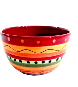 Soup Cereal Bowl Multi Color Red J C Penny Home Dish New - Picture 1 of 4