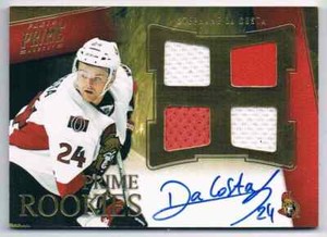 2012-13 PRIME STEPHANE DA COSTA ROOKIE AUTO FOUR JERSEYS 2 COLORS 048/199 OTTAWA