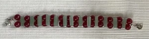 Handmade Red And Green Bracelet With A Very Pretty Clasp - Picture 1 of 2