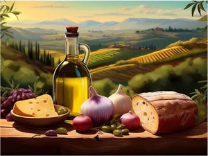 Tile Mural Still Life Rustic Country Breakfast Kitchen Backsplash Marble Ceramic - Picture 1 of 16