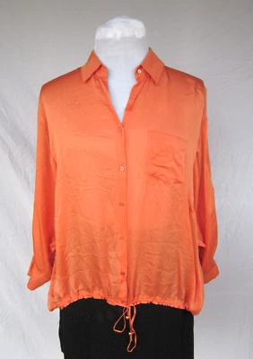 Top de seda John Galliano de gran tamaño Italia 44 perfecto color melocotón pop vintage Y2K Foto 1 de 4