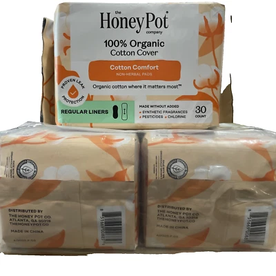 3x Olla de miel 100 % algodón orgánico forros 30 unidades sin pesticidas fragancia NUEVO Foto 1 de 2