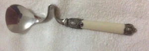 Vintage SPOON Detailed White Metal + Cream ?plastic ,Baby Gift 14 Cm Long - Picture 1 of 5
