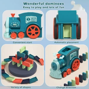 Domino Train Toy Set for Kids 120 Pcs Automatic Dominoes Blocks Birthday Gift 3+ - Picture 1 of 8