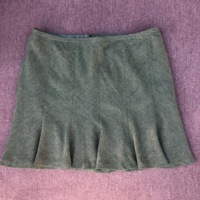 Falda Lana Lane Bryant Talla 26 Verde Tweed Completamente Forrada Acampanada Cremallera Foto 1 de 4