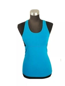 C9 by Champion Blue and Black Racerback Fitted Women's Athletic Tank Top Sz S - Picture 1 of 5