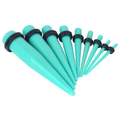12-18PC Acrylic Tapers Stretching Kit 14G-00G Colorful Ear Gauges Expander Plugs - Image 1 of 4