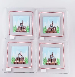 4 NEW Disney's Contemporary Resort 2017 Christmas Plate Mickey and Minnie  - Picture 1 of 3