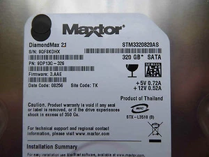 320GB MAXTOR STM3320820AS / 9DP13G-326 / 3.AAE / TK - Imagen 1 de 1