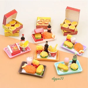 Casa de Muñecas Miniatura Escala 1/6 Accesorios Hamburguesa Coca-Cola Papas Fritas Set Cocina Comida - Imagen 1 de 20