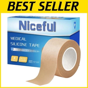 Comfortable 4-Pack Silicone Wound Care Tape - 1" x 4 Yds, Pain-Free Removal - Picture 1 of 7