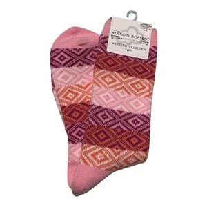 World's Softest Socks - Weekend Collection - 75647 - Pink Multi - NEW 1 PR - Picture 1 of 4