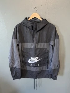 Mens Nike Air Unlined Anorak Jacket Black DD6406-010 Hooded Size Small - Picture 1 of 3