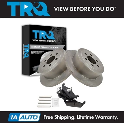 TRQ Rear Brake Pad & Rotor Kit Brake Rotor For 2003-2004 Dodge Dakota — 第 1/4 张图片