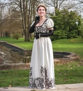 Vestidos de noche victorianos vintage de graduación cuello cuadrado mangas cortas línea A - Imagen 1 de 9