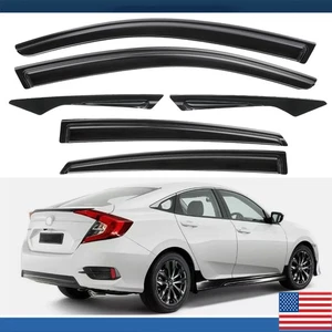 Para Honda Civic 10.ª generación 2016-2021 Viseras de ventana Ventilación Protectores de lluvia Deflectores - Imagen 1 de 16