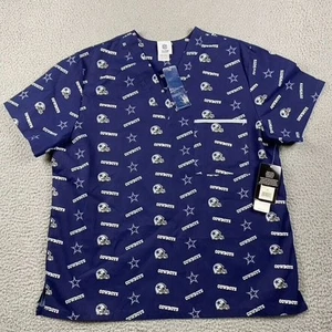 NFL Dallas Cowboy Team Apparel Scrub Men's Medium Medical Lounge Sleep Wears New - Picture 1 of 11