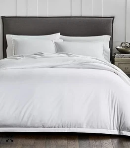 New Hotel Collection 680 TC Supima Full/Queen 3 pc Duvet Cover Set White - Picture 1 of 6