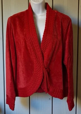 Chaqueta De Colección Coldwater Creek Gamuza Cuero Brocado XL Elegante Ciudad Vacaciones Foto 1 de 4