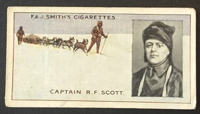 F. & J. Smith - Famous Explorers -Card Number 9 Captain Robert Scott R.N. C.V.O. - Image 1 of 2