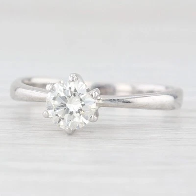 0.65ct Round Diamond Solitaire Engagement Ring 14k White Gold Size 8.25 - Image 1 of 4