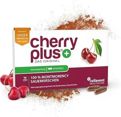 Montmorency-Sauerkirsche Kapseln Hochdosiert 50:1 Cherry Plus Pharmazeut, 60 Stk - Bild 1 von 4