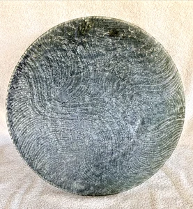 Vintage Aqua Blue Glass Serving Platter / Charger / Chop Plate 16" Diameter USSR - Picture 1 of 20