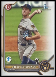 Bowman 2022 1° Carta 1° Edizione Jacob Misiorowski (RC) Brewers - Foto 1 di 2