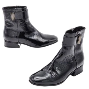 Aquatalia Lupita Patent Leather Buckle Ankle Boot Size 6 - Picture 1 of 11