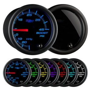 GlowShift 52mm Tinted 7 Color 45 PSI Turbo Boost / Vacuum Gauge Kit - Picture 1 of 6