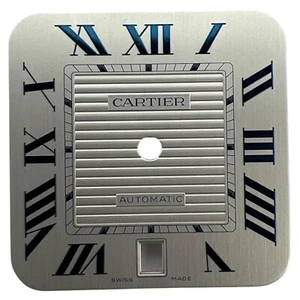 Cartier Santos genuino 39,8 mm esfera romana gris y azul WSSA0047 - Imagen 1 de 4