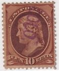 USA stamps_Thomas Jefferson 10 C - intense colour, blue cancel.  #209 Repaired?