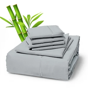 6 Piece Premium Bamboo Sheet Set, Deep Pockets, 50 Colors, 2200 Count, Soft - Picture 1 of 263