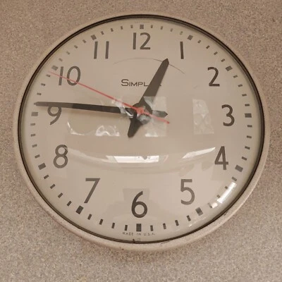 Vintage 13” Simplex 507-049 School Recorder Wall Clock                        #1 - Image 1 of 4
