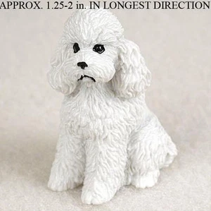 Mini estatuilla de caniche corte deportivo blanco - Imagen 1 de 1