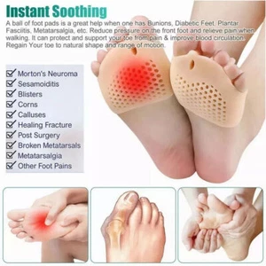 2PCS Silicone Bunion Toe Corrector Orthotics Straightener Separator Forefoot Pad - Picture 1 of 6