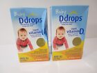 Baby Ddrops Liquid Vitamin D3 400 IU 90 Drops 2.5 ml - (2 Pack) FREE SHIP
